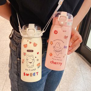 Simple anti-drop girl's stainless steel tumbler